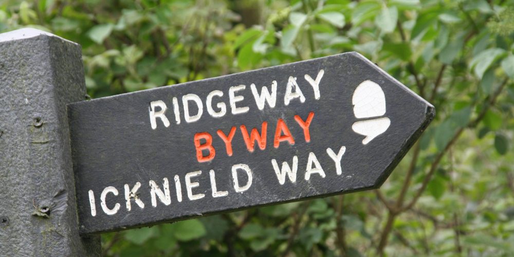 Ridgeway sign near Bledlow in Buckinghamshire