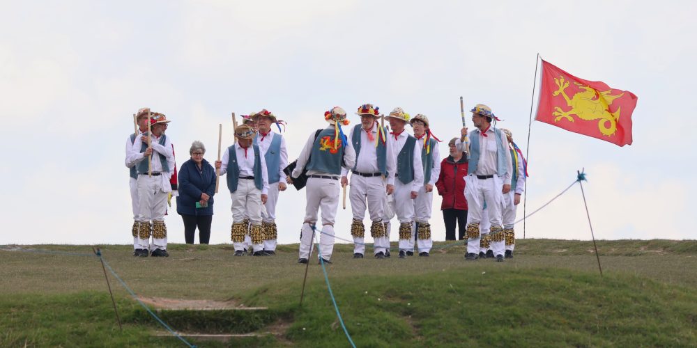 Icknield Morris Men on Dragon Hill for 2023 St Georges Day. Credit Ursula Marsden